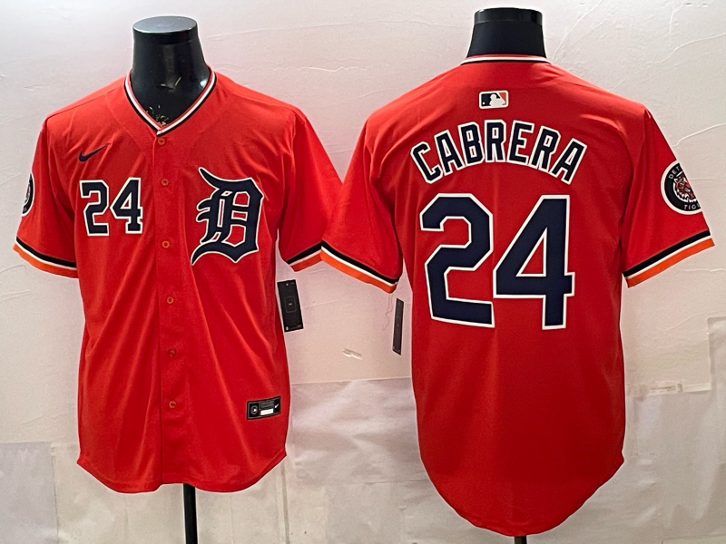 Men Detroit Tigers #24 Cabrera orange Game Nike MLB Jersey 2026032006->->MLB Jersey